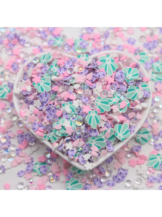 Shein Material para manualidades (20 g/pieza) para decoración de PVC: relleno, accesorios, concha verde, pétalos de flor de cerezo - Quierox - Tienda Online