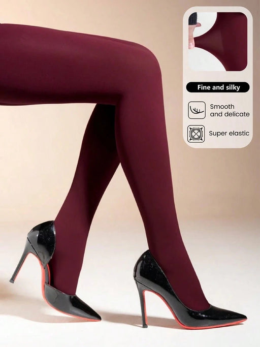 SHEIN Medias transparentes burdeos talla grande para mujer - Quierox - Tienda Online