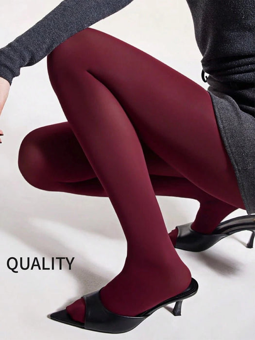 SHEIN Medias transparentes burdeos talla grande para mujer - Quierox - Tienda Online