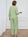 SHEIN Miaspire Conjunto casual de camisa y pantalón de color liso para mujer - Quierox - Tienda Online