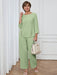 SHEIN Miaspire Conjunto casual de camisa y pantalón de color liso para mujer - Quierox - Tienda Online