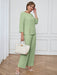 SHEIN Miaspire Conjunto casual de camisa y pantalón de color liso para mujer - Quierox - Tienda Online
