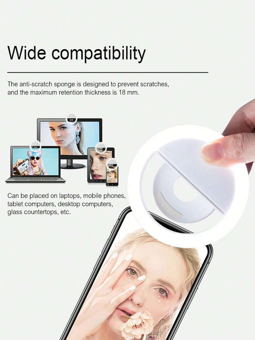 Shein Mini aro de luz para teléfono para selfies y videos, luz de belleza - Quierox - Tienda Online