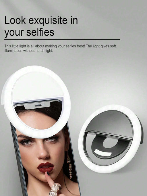 Shein Mini aro de luz para teléfono para selfies y videos, luz de belleza - Quierox - Tienda Online