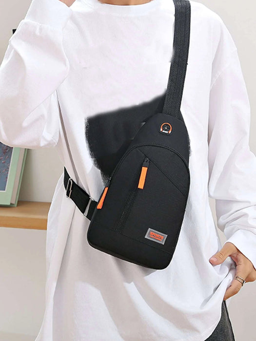 Shein Mini bolso bandolera con decoración de parches de letras para hombre - Quierox - Tienda Online