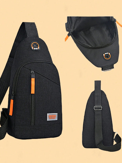 Shein Mini bolso bandolera con decoración de parches de letras para hombre - Quierox - Tienda Online