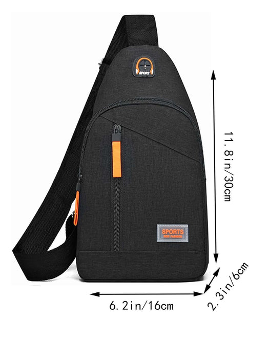 Shein Mini bolso bandolera con decoración de parches de letras para hombre - Quierox - Tienda Online