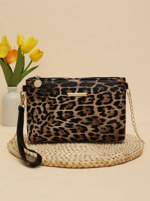 SHEIN Mini bolso de hombro minimalista retro de PU con estampado de leopardo - Quierox - Tienda Online