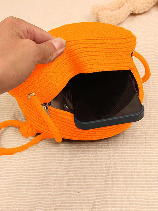 Shein Mini bolso de paja naranja neón - Quierox - Tienda Online