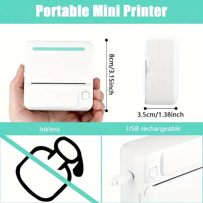 Shein Mini impresora térmica inalámbrica Bluetooth compatible con iOS y Android - Quierox - Tienda Online