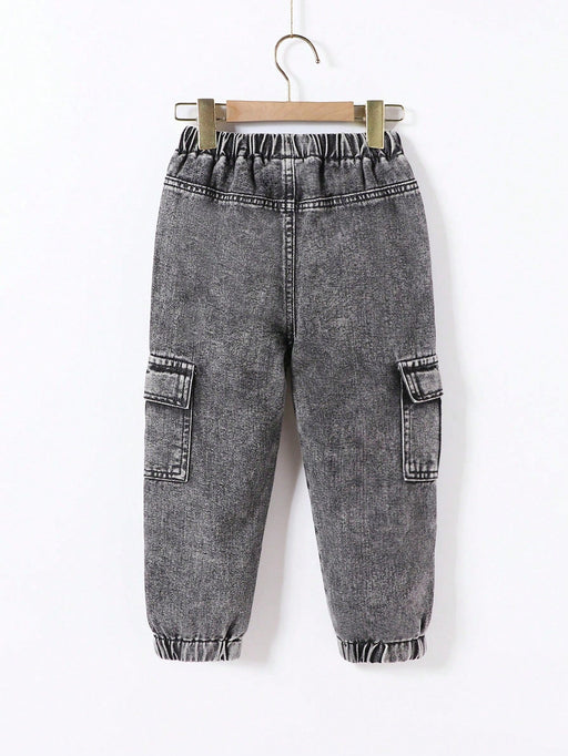SHEIN Mirajuku Pantalones cargo de mezclilla con cintura elástica y cordón - Quierox - Tienda Online
