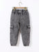 SHEIN Mirajuku Pantalones cargo de mezclilla con cintura elástica y cordón - Quierox - Tienda Online