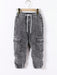 SHEIN Mirajuku Pantalones cargo de mezclilla con cintura elástica y cordón - Quierox - Tienda Online