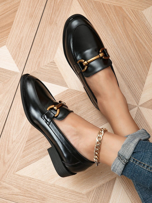 Shein Mocasines sin cordones con decoración de metal para mujer - Quierox - Tienda Online