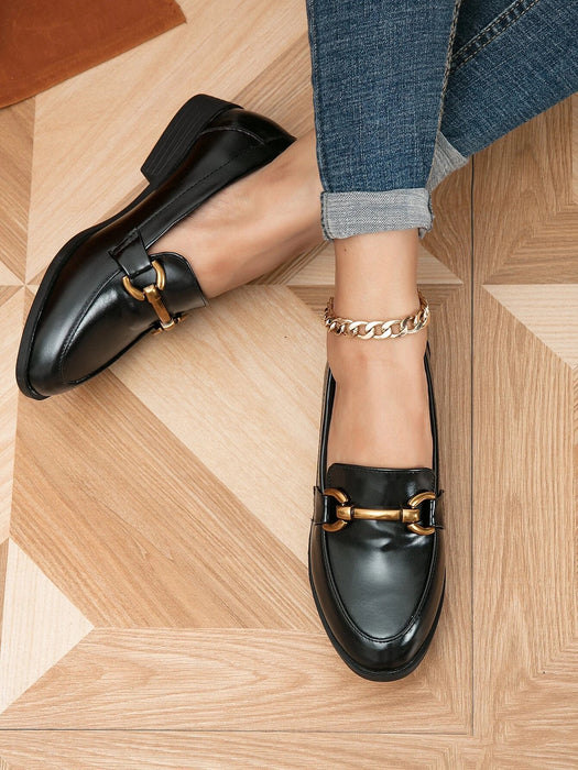 Shein Mocasines sin cordones con decoración de metal para mujer - Quierox - Tienda Online