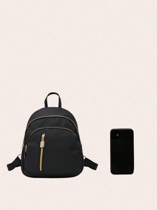 Shein Mochila casual de estilo universitario para mujer, de nailon de color liso - Quierox - Tienda Online
