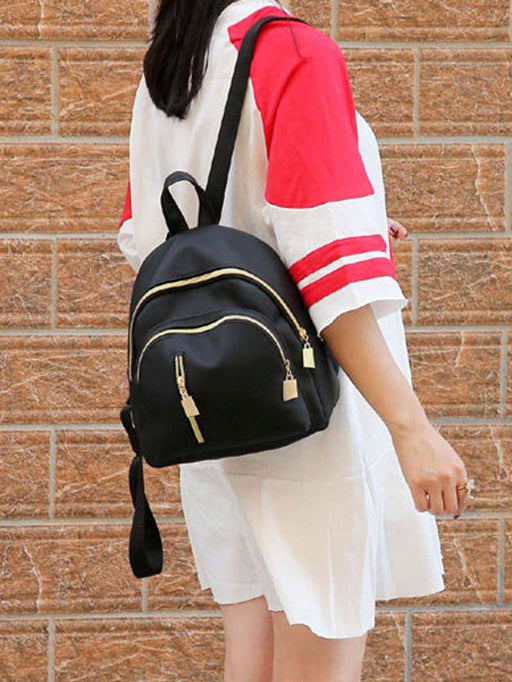 Shein Mochila casual de estilo universitario para mujer, de nailon de color liso - Quierox - Tienda Online
