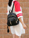 Shein Mochila casual de estilo universitario para mujer, de nailon de color liso - Quierox - Tienda Online