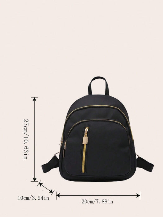 Shein Mochila casual de estilo universitario para mujer, de nailon de color liso - Quierox - Tienda Online
