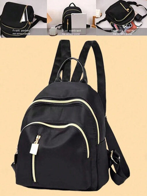 Shein Mochila casual de estilo universitario para mujer, de nailon de color liso - Quierox - Tienda Online