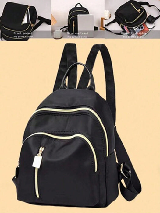 Shein Mochila casual de estilo universitario para mujer, de nailon de color liso - Quierox - Tienda Online