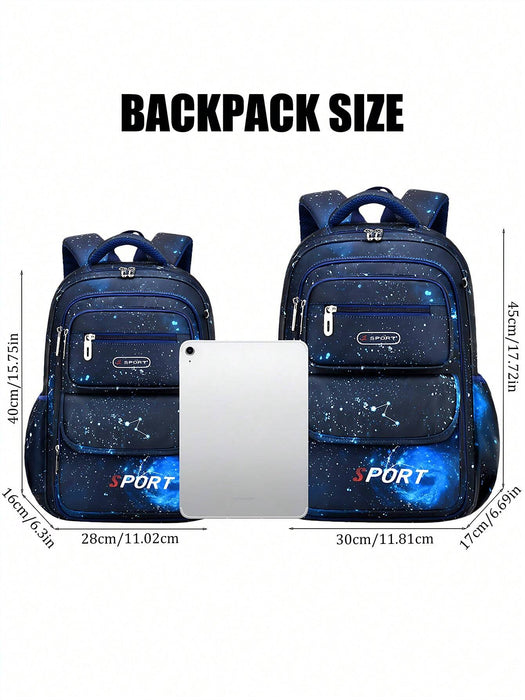 SHEIN Mochila escolar, para estudiantes, de viaje con estampado de cielo estrellado - Quierox - Tienda Online