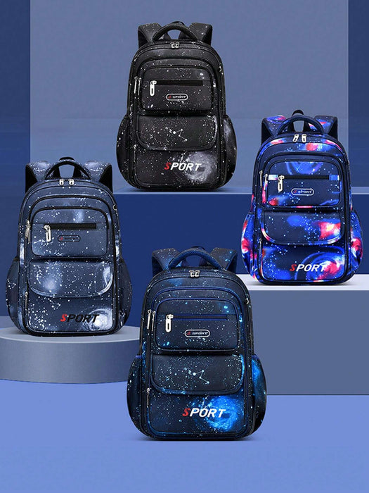 SHEIN Mochila escolar, para estudiantes, de viaje con estampado de cielo estrellado - Quierox - Tienda Online