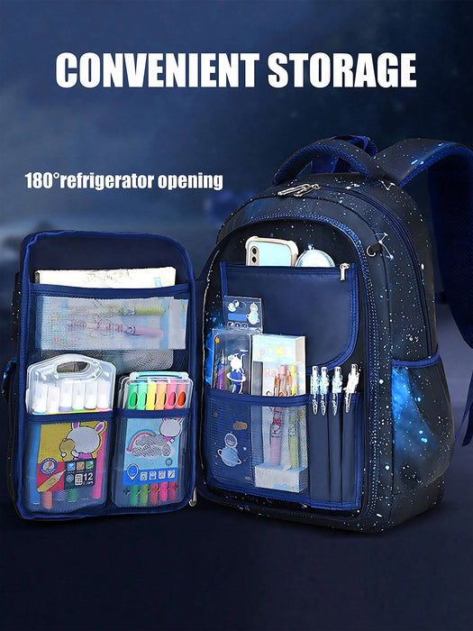 SHEIN Mochila escolar, para estudiantes, de viaje con estampado de cielo estrellado - Quierox - Tienda Online