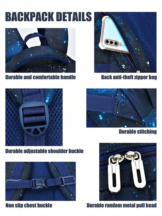 SHEIN Mochila escolar, para estudiantes, de viaje con estampado de cielo estrellado - Quierox - Tienda Online