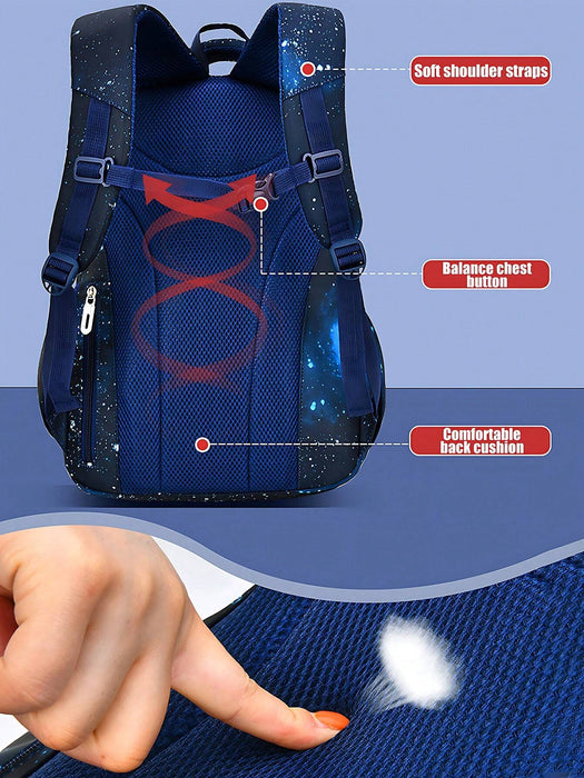 SHEIN Mochila escolar, para estudiantes, de viaje con estampado de cielo estrellado - Quierox - Tienda Online
