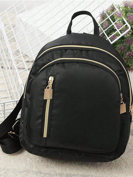 SHEIN Mochila pequeña de nailon para mujer, bolso de hombro, color negro - Quierox - Tienda Online