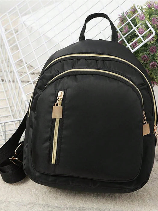 SHEIN Mochila pequeña de nailon para mujer, bolso de hombro, color negro - Quierox - Tienda Online