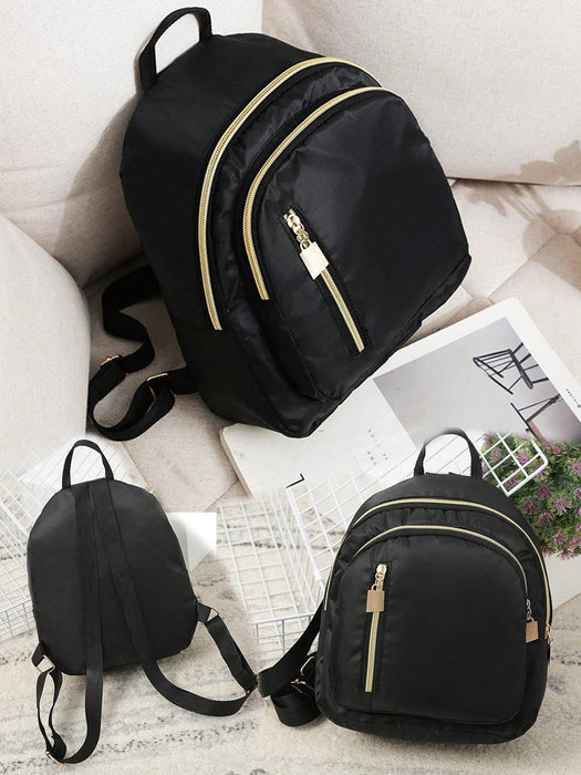 SHEIN Mochila pequeña de nailon para mujer, bolso de hombro, color