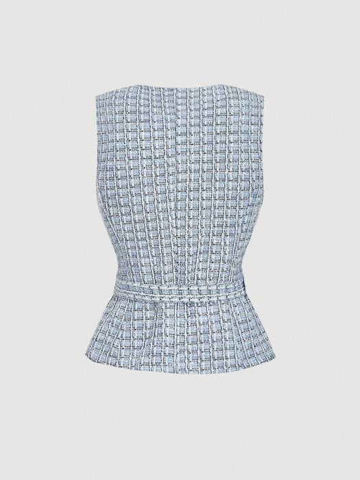 SHEIN MOD Chaleco blazer elegante y ligero para mujer (con cinturón) - Quierox - Tienda Online