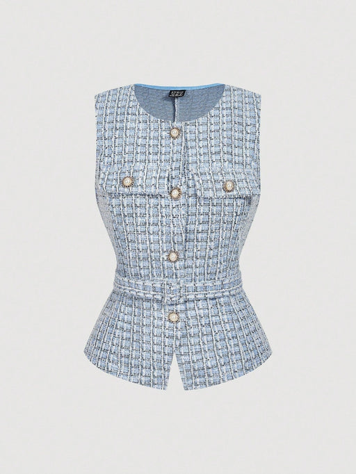SHEIN MOD Chaleco blazer elegante y ligero para mujer (con cinturón) - Quierox - Tienda Online