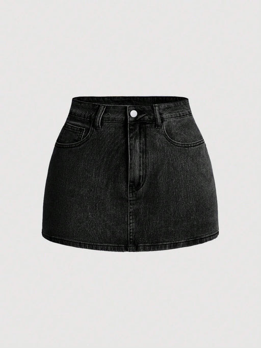 SHEIN MOD Falda corta de mezclilla casual para mujer con decoración de lazo - Quierox - Tienda Online