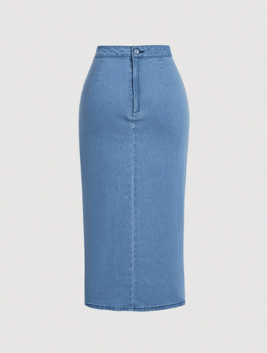 SHEIN MOD Falda vaquera diaria simple con lazo para mujeres - Quierox - Tienda Online