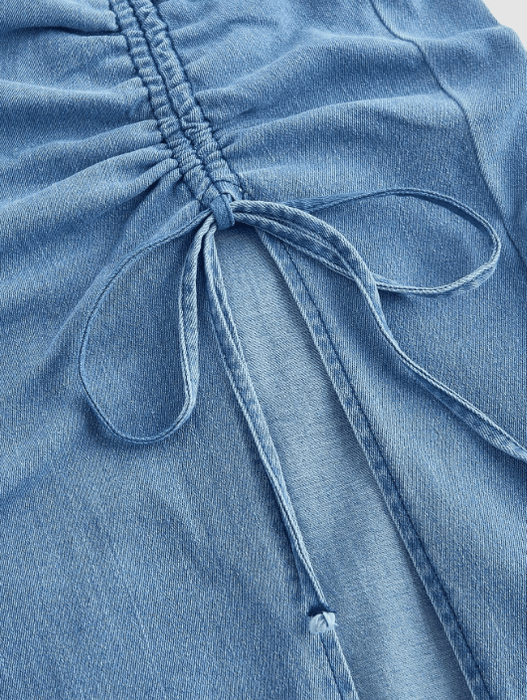 SHEIN MOD Falda vaquera diaria simple con lazo para mujeres - Quierox - Tienda Online