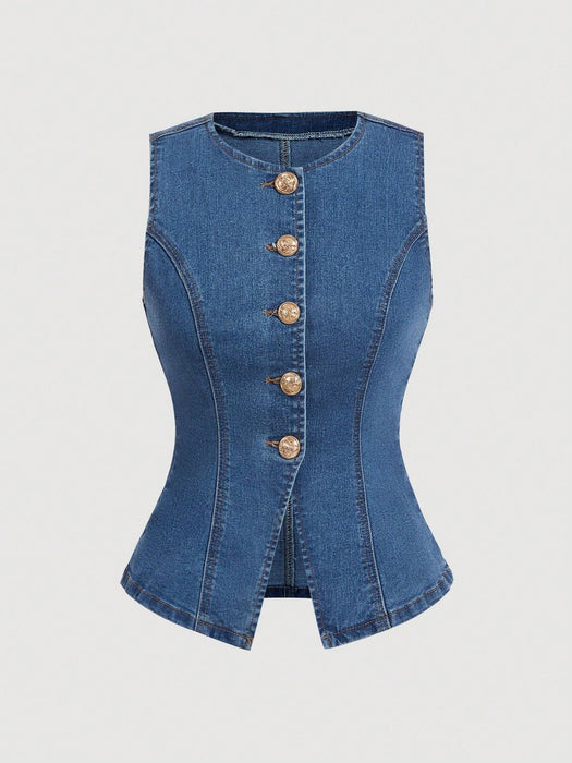 SHEIN MOD Top de mezclilla sin mangas para mujer - Quierox - Tienda Online