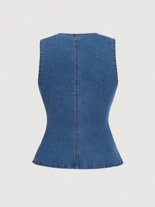SHEIN MOD Top de mezclilla sin mangas para mujer - Quierox - Tienda Online