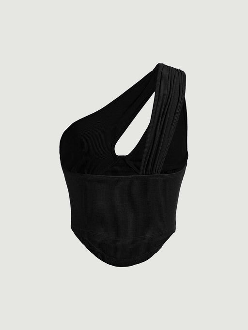 SHEIN MOD Top de un hombro con abertura bajo hanky - Quierox - Tienda Online