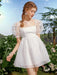 SHEIN MOD Vestido de malla con detalle de aplique de mariposa y mangas abullonadas - Quierox - Tienda Online