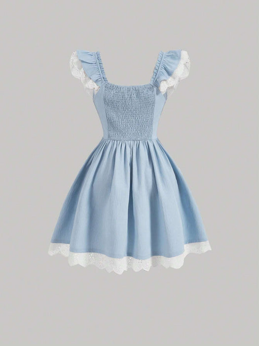 SHEIN MOD Vestido de verano para mujer con estampado floral y encaje - Quierox - Tienda Online