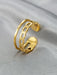SHEIN MONALLY 1 anillo de acero inoxidable con cadena ajustable - Quierox - Tienda Online