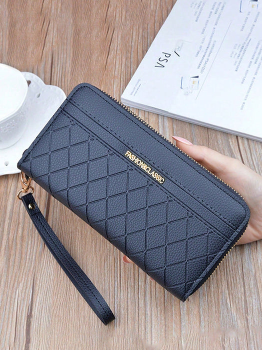 SHEIN Monedero de mujer, cartera larga de moda con cremallera, doble capa - Quierox - Tienda Online