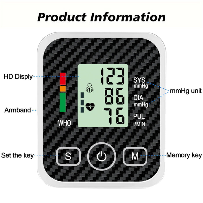 Shein Monitor de presión arterial digital automático para brazo, con pantalla LCD y brazalete - Quierox - Tienda Online