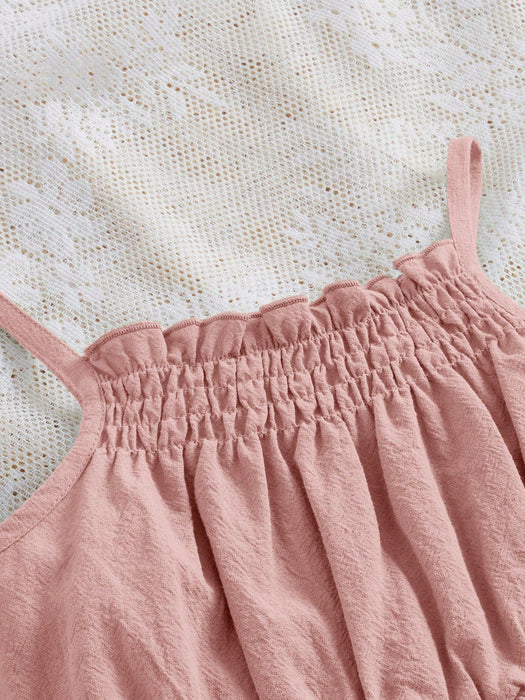 Shein Mono con tirantes y volantes para bebé niña, cómodo, lindo y dulce - Quierox - Tienda Online