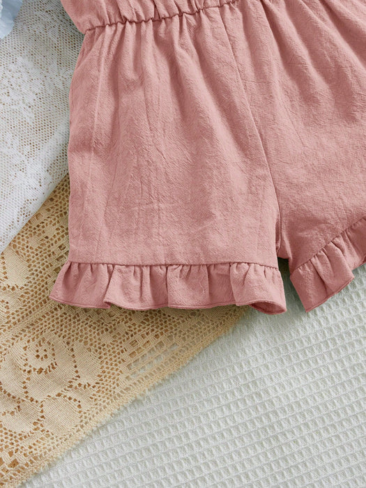 Shein Mono con tirantes y volantes para bebé niña, cómodo, lindo y dulce - Quierox - Tienda Online