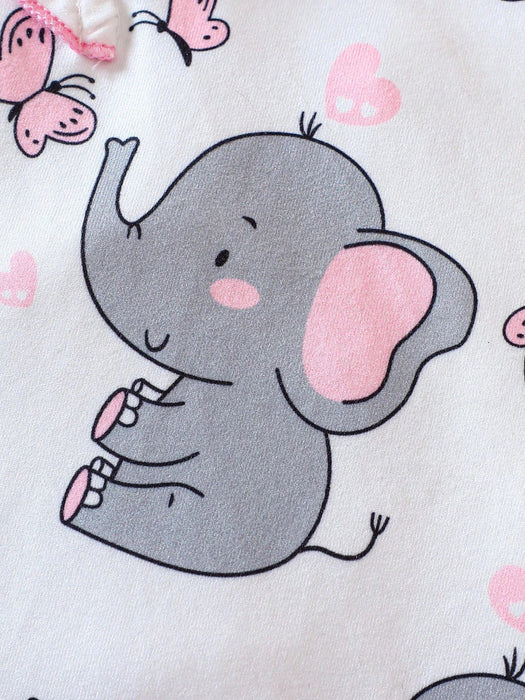 SHEIN Mono con volantes y diadema con estampado de elefante para niña - Quierox - Tienda Online