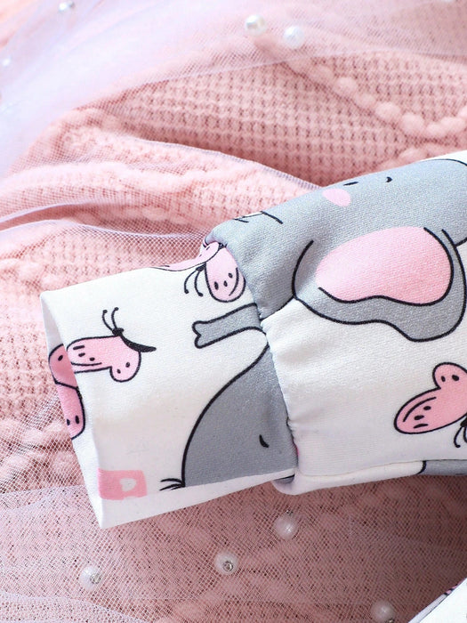 SHEIN Mono con volantes y diadema con estampado de elefante para niña - Quierox - Tienda Online